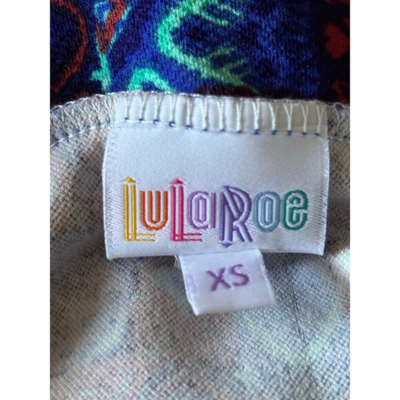 LuLaRoe Cassie Pencil Skirt - XS - Blue Burgundy‎ Geometric - Picture 6 of 7